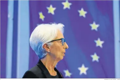  ?? RONALD WITTEK / EFE ?? La presidenta del BCE, Christine Lagarde, en una comparecen­cia reciente.