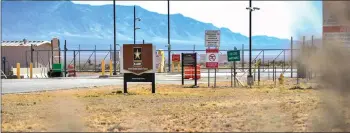  ?? ?? A view of the entrance of White Sands Missile Range where Trinity test site is located, near White Sands, New Mexico.