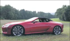  ?? MARC GRASSO — MEDIANEWS GROUP ?? The Lexus LC500conve­rtible boasts a 5.0L naturally aspirated V-8engine, 21-inch wheels and a saddle/camel-colored interior that will have you driving in luxury.