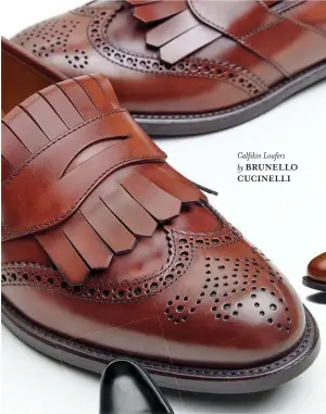  ??  ?? Calfskin Loafers by BRUNELLO CUCINELLI