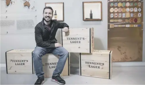  ?? PICTURE: PAUL CHAPPELLS ?? 0 TV star Martin Compston – a Tennent’s fan – was the first to tour the firm’s Glasgow visitor centre