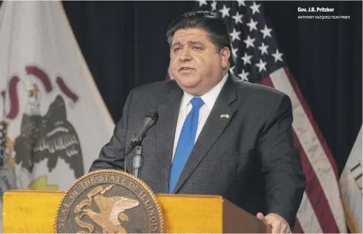  ?? ANTHONY VAZQUEZ/ SUN- TIMES ?? Gov. J. B. Pritzker