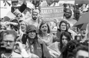  ?? ASSOCIATED PRESS ?? THE RALLY IN TALLY PROTESTERS chant after marching to the Florida Capitol for the Rally in Tally in Tallahasse­e, Fla., on Monday.