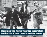  ?? ?? Hercules the horse was the inspiratio­n behind Sir Elton John’s middle name