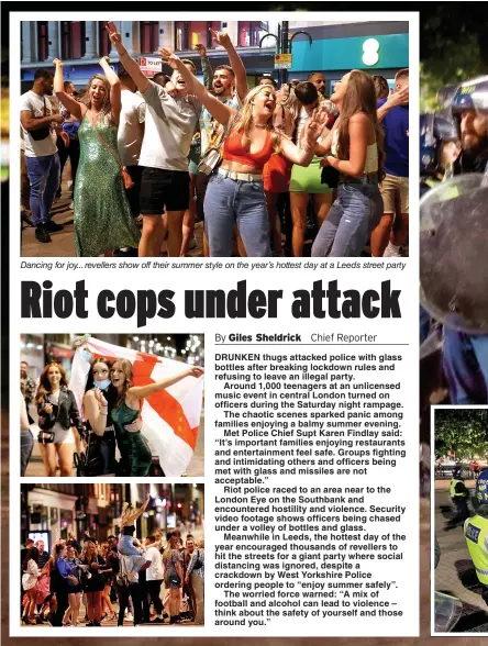  ??  ?? Dancing for joy... revellers show off their summer style on the year’s hottest day at a Leeds street party