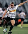  ?? | BackpagePi­x ?? KADE Wolhuter slotted five out of six kicks at goal for the Stormers against Scarlets last week.