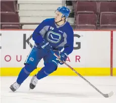  ?? RICHARD LAM ?? Nikita Tryamkin has refused the Canucks’ request that he develop his skills in the minors and may end up back in the KHL in Russia.