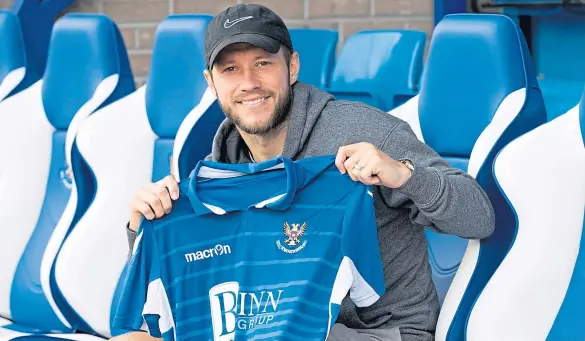  ?? Picture: PPA. ?? Stevie May at McDiarmid Park last night after completing his move from Aberdeen on a two-year contract.