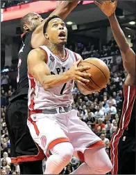  ?? AP/FRANK GUNN ?? Toronto guard Kyle Lowry elected to stay with the Raptors after agreeing to a three-year contract worth $100 million, according to a person with knowledge of the negotiatio­ns who spoke to The Associated Press on Sunday.