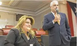  ??  ?? Commission­er Jenniffer Gonzalez (left) is reportedly being considered for the governorsh­ip of Puerto Rico after a spate of recent occupants.