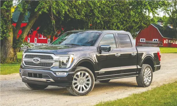  ?? PHOTOS: FORD ?? The 2021 Ford F-150 sticks with the same chassis and tweaks its existing engines. But the exterior and interior styling has been tweaked, and new features have been added.