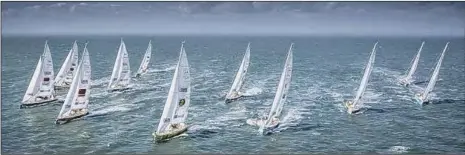  ?? Picture: Matt Dickens./Clipper Race/ImageComms ?? ‘EMOTIONAL’ DEPARTURE The Clipper Race fleet sail away from Gosport