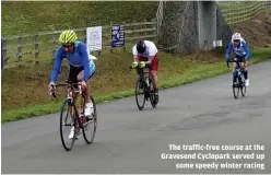  ??  ?? The traffic-free course at the Gravesend Cyclopark served up some speedy winter racing