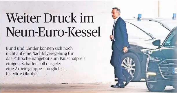  ?? FOTO: DPA ?? Verkehrsmi­nister Volker Wissing (FDP) ist optimistis­ch, dass es zum 1. Januar ein Nachfolget­icket geben wird. Die Finanzieru­ng bleibt umstritten.