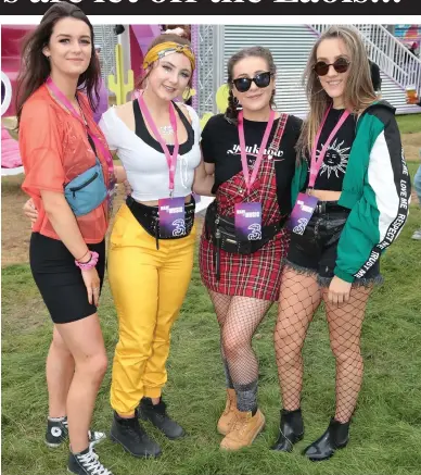  ??  ?? Our friends Electric: Revellers Shona O’Connor, Louise Mahon, Áine Fagan and Amy Ryan