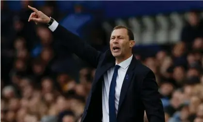  ?? Photograph: Jason Cairnduff/Action Images/Reuters ?? Duncan Ferguson stood in as caretaker manager of Everton for a second time following the sacking of Rafael Benítez last season.