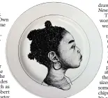  ?? Courtesy of Delita Martin ?? This plate is one of more than 200 on the walls as part of Delita Martin’s moving installati­on The Dinner Table. It is part of “On Their Own Terms,” an exhibition at the Brad Cushman Gallery in the Windgate Center for Art + Design at the University of Arkansas at Little Rock.