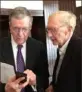 ??  ?? Pulitzer Prize winners Clark Hoyt, left, and Robert Boyd at the National Press Club in 2017.