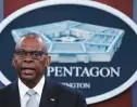  ?? GETTY IMAGES ALEX WONG/ ?? U.S. Secretary of Defense Lloyd Austin speaks during a news conference at the Pentagon on Thursday in Arlington, Virginia.