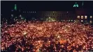  ??  ?? Demonstrat­ions of all types take place on the square below the balcony, such as this one in 1993 against xenophobia