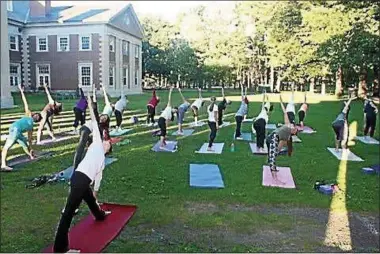  ?? PHOTO PROVIDED ?? People practice yoga in the Spa State Spark in Saratoga Springs.