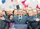  ?? Picture / AP ?? Francois Fillon addresses his supporters yesterday.