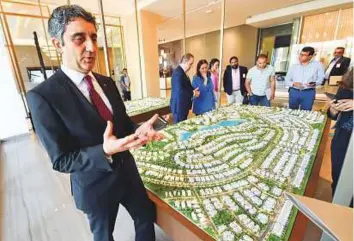  ?? Antonin Kélian Kallouche/Gulf News ?? ■ Hawazen Esber, Chief Executive Officer of Communitie­s for Majid Al Futtaim, at a press conference for the new property project by Majid Al Futtaim at the Kempinski Hotel MOE, Dubai.