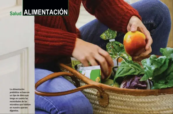  ??  ?? La alimentaci­ón prebiótica se basa en un tipo de dieta que tenga en cuenta las necesidade­s de los microbios que habitan en nuestro aparato digestivo.