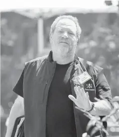  ??  ?? Weinstein gestures during a break on the first day of the Allen and Co. media conference in Sun Valley, Idaho on July 9, 2014. — Reuters file photo