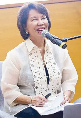  ??  ?? Ada Ledesma-Mabilangan, president of the Purita Kalaw-Ledesma Foundation and daughter of Purita, during her well-attended talk at the National Gallery of Singapore titled “Philippine Art History & the Purita Kalaw Ledesma Archives.”