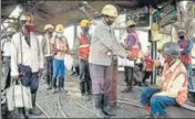  ?? PTI FILE ?? Employees at a coal mine in Dhanbad on April 25.