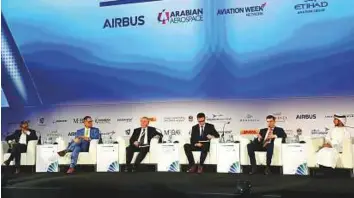  ?? Abdul Rahman/Gulf News ?? From left: Harj Dhaliwal, MD, Middle East & Africa, Virjin Hyperloop One, David Hansell, Global Aviaion Policy Lead, Facebook, John Tylko, Chief Technology Officer, Aurora Flight Services, Ivan Gale, Associate Director, Government & Industry...