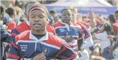  ?? ?? PART OF HISTORY: PAHS first team boys proudly run through the tunnel to start their founders’ day match.