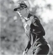  ?? JOHN MCCALL/SUN SENTINEL ?? Madelene Sagstrom gestures after a putt in the Gainbridge LPGA at Boca Rio on Jan. 26, 2020.