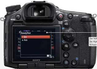  ??  ?? Der Vollformat­sensor der Alpha ist auf fünf Achsen stabilisie­rt.
