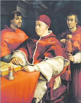  ?? Foto Galería Uffizi ?? Los establos del Quirinale alojarán el lienzo El papa León X y dos cardenales, de Rafael.