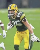  ?? GLASHEEN / USA TODAY WM. ?? Green Bay Packers tight end Robert Tonyan had 52 catches for 586 yards and 11 touchdowns last season.