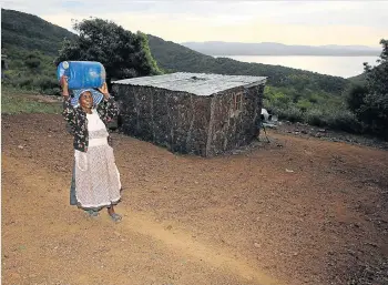  ?? Picture: THULI DLAMINI ?? WATER, WATER EVERYWHERE . . . Seventy-three-year-old Lethi Mzileni of Jozini, KwaZulu-Natal, has not had water provided to her home in more than 20 years. The drought is making villagers’ life unbearable