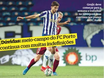  ??  ?? Grujic deve começar para a semana a trabalhar no Liverpool, mas continua nos planos
do FC Porto