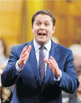  ?? JUSTIN TANG / THE CANADIAN PRESS ?? Conservati­ve Leader Andrew Scheer refused to comment Tuesday on comments about former party president Rick Dykstra made by former prime minister Stephen Harper.