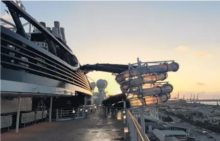  ?? PHOTOS BY RICHARD TRIBOU/STAFF ?? The 4,140-passenger, 153,516-ton MSC Seaside began year-round Caribbean cruises from PortMiami in December.