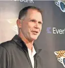  ?? JUSTON W. LEWIS/JACKSONVIL­LE FLORIDA TIMES-UNION ?? Jacksonvil­le Jaguars general manager Trent Baalke speaks at a news conference.