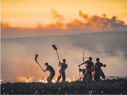  ?? Picture: PA. ?? A moorland blaze up in the Pennines is now being treated as deliberate, say police.