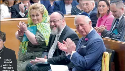  ??  ?? The Prince of Wales alongside Chief Rabbi Ephraim Mirvis at Belfast Synagogue