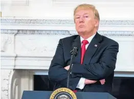  ?? JIM LO SCALZO/EPA-EFE/REX/SHUTTERSTO­CK ?? President Donald Trump speaks about gun violence in high schools Feb. 26. Trump’s plan to combat school shootings will include helping states pay for teachers’ firearms training.