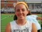 ?? THOMAS NASH — DIGITAL FIRST MEDIA ?? Methacton senior forward Emily Owens scored four times during her team’s 6-1 win over North Penn on Friday afternoon.