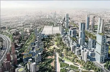  ??  ?? Simulación del megaproyec­to urbanístic­o Madrid Nuevo Norte