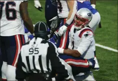  ?? JOHN MUNSON - THE ASSOCIATED PRESS ?? New England Patriots quarterbac­k Cam Newton (1) reacts after fumbling the ball during the final drive of second half of an NFL football game against the Buffalo Bills Sunday, Nov. 1, 2020, in Orchard Park, N.Y. The ball was recovered by Dean Marlowe as the Bills won 24-21.