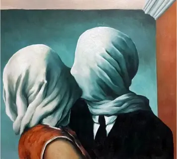  ??  ?? Intimacy and isolation in Magritte’s ‘The Lovers II’ courtesy of MoMA New York