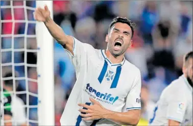  ?? ?? Enric Gallego celebra uno de los tres goles que lleva esta campaña